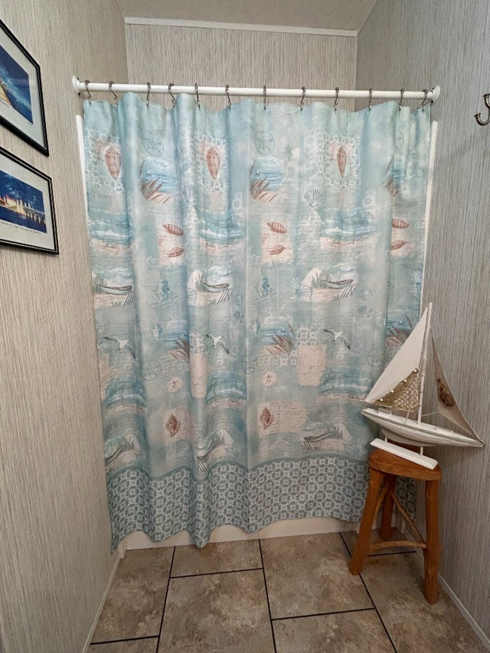Saturday Knight Limited Beach Seashore Print Shower Curtain 70" x 72"